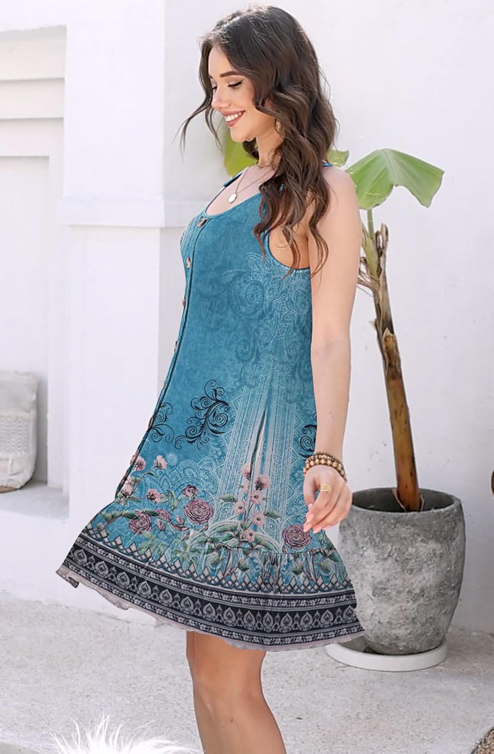 ETCYY Sundresses for Women 2026 Vacation Summer Dresses Beach Swim Suit Cover Ups Sleeveless Button Down Spring Sun Dress - Image 3