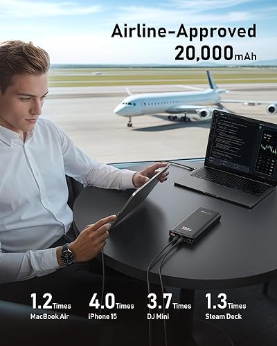 Miniatura 4 de VEEKTOMX Banco de energía para portátil de 100 W, 20000 mAh, carga rápida, cargador portátil USB C PD 3.0, batería compatible con iPhone 161514 Pro,