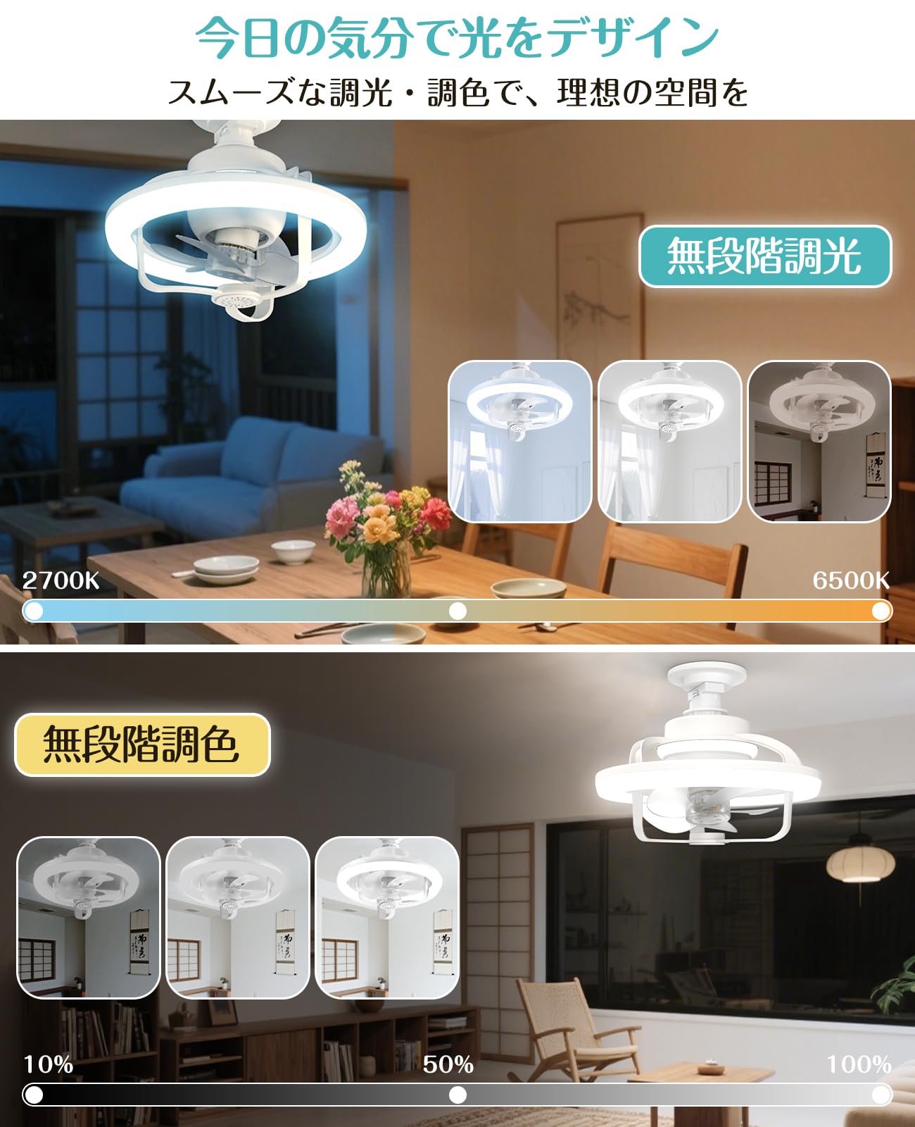 Amazon | ATOPSUN シーリングファンライト LED 小型 【香り/蚊よけ対応