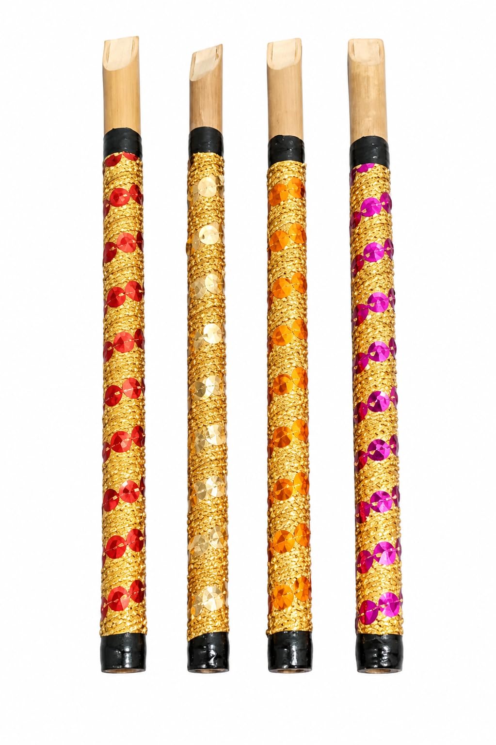 Bamboo Flute Decorative Handmade Piccolo Bamboo Birthday Gifts, Janmastami Kanhaji Basuri (Pack Of 3)-image-2