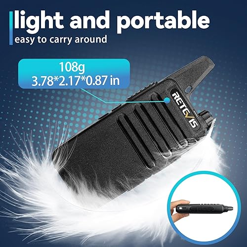 Miniatura 4 de Retevis RT22 Walkie Talkies recargables manos libres radio bidireccional de 2 vías paquete de 6 con cargador multibanda de 6 vías