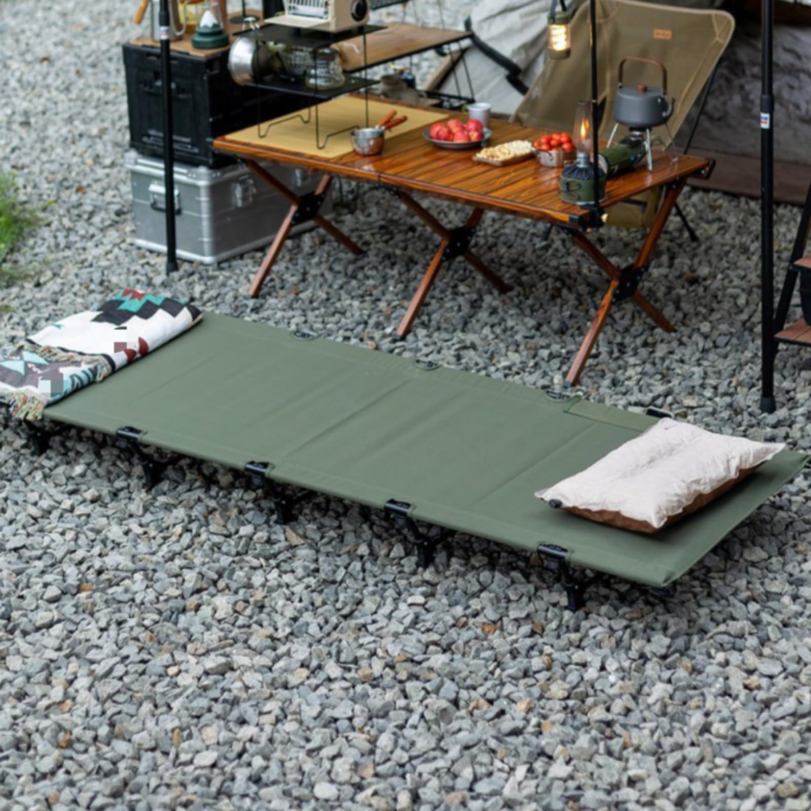 Letto da Campeggio Portatile Pieghevole Culla Lettino con Struttura in Alluminio Robusta Piano Rialzato Dal Suolo Capacità 150 Kg Adatto a, color to 1