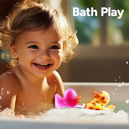 Miniatura 6 de Surtido de juguetes de pato de goma, lindos patitos para niños, 25 piezas de juguetes de baño de patitos, patos de goma para piscina de playa,