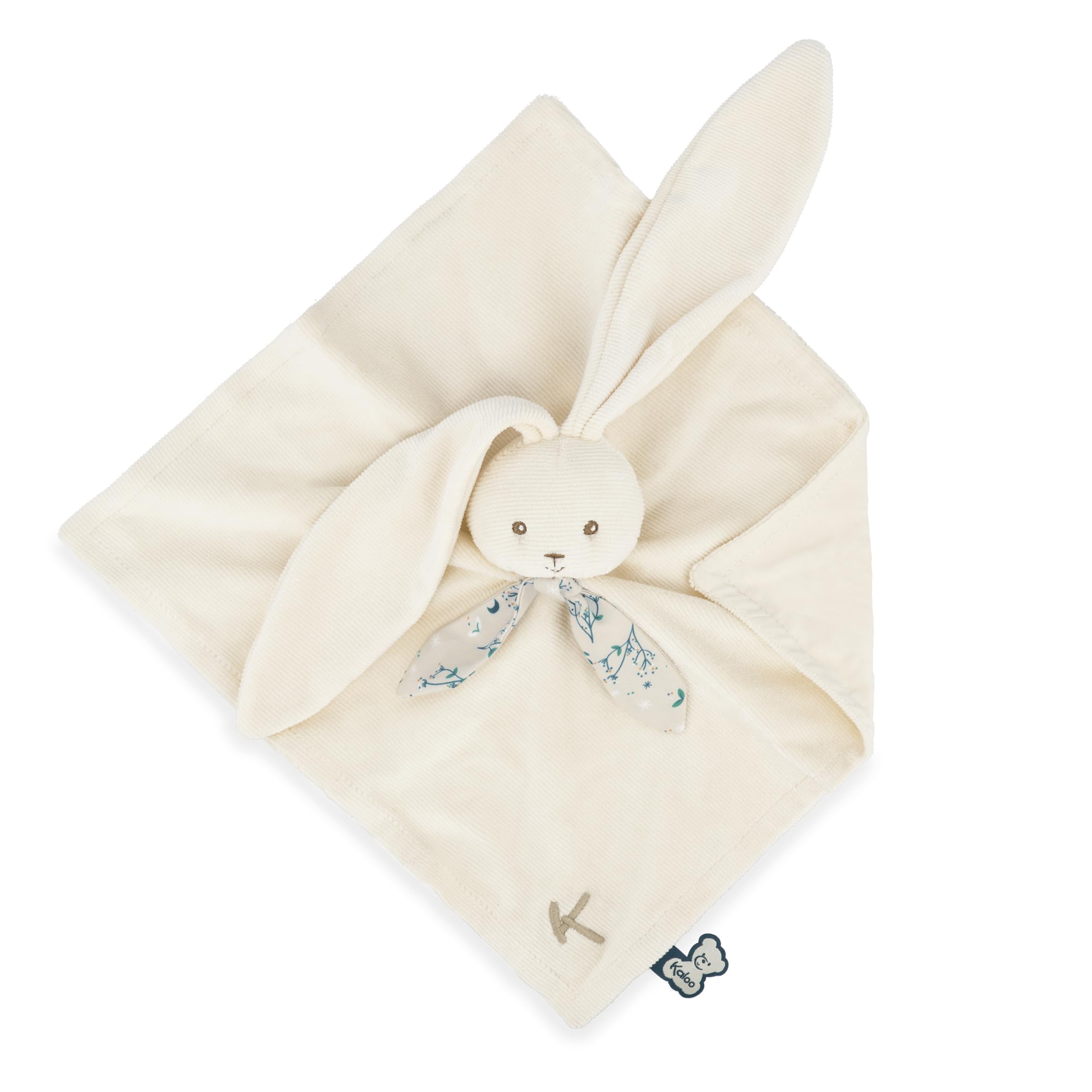 KALOO - Groen konijntje pluche 24 cm - Zacht pluche voor baby's - Zachte flanellen vacht - Strikken met klemfunctie - Knuffelige en educatieve metgezel vanaf de geboorte