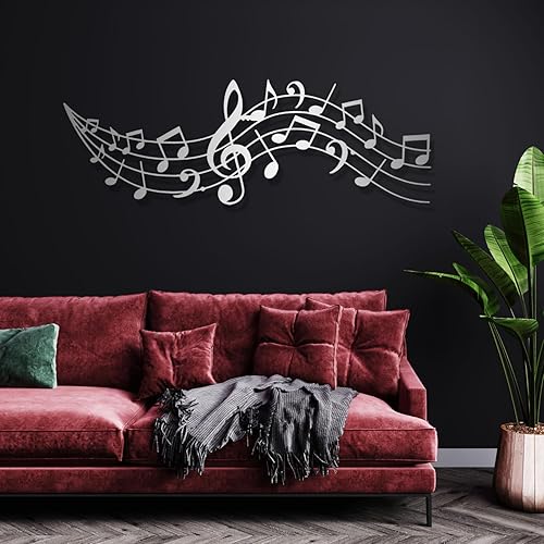 Miniatura 7 de Arte de pared con música metálica, notas musicales de metal, decoración de pared de metal, arte de pared musical, decoración de pared de notas