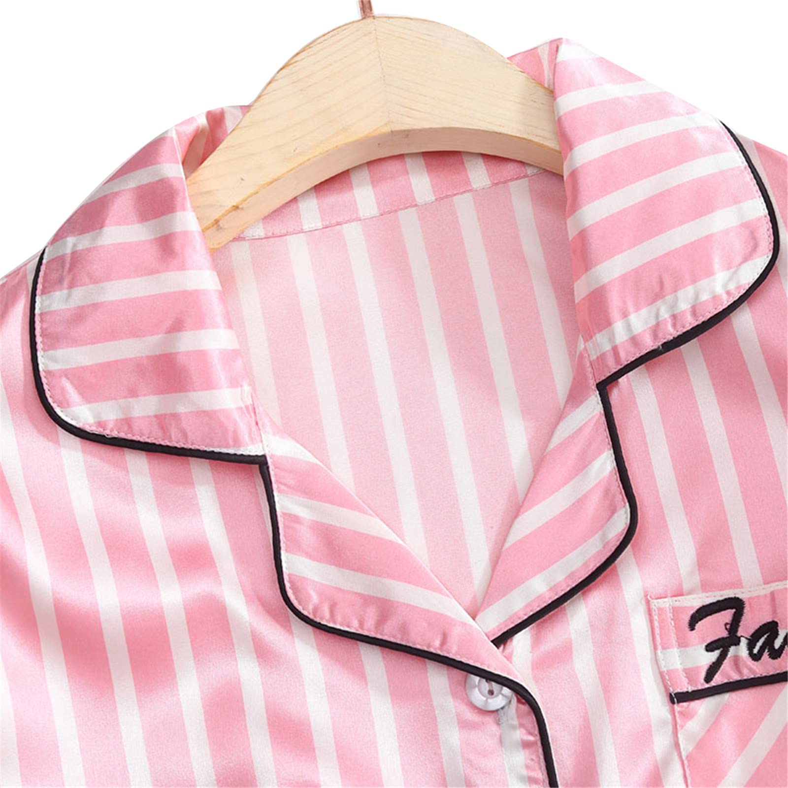 Mujer 7PCS Saten Conjunto de Pijama Tops & Pantalones Cortos Primavera Verano Ropa de Dormir