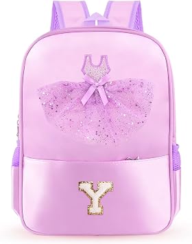 Personalized Dance Backpack Ballet Bag For Girls Kids Toddler, Small Dance Bag Gifts For Girls 3 4 5 6 7 8 Year Old Purple Y