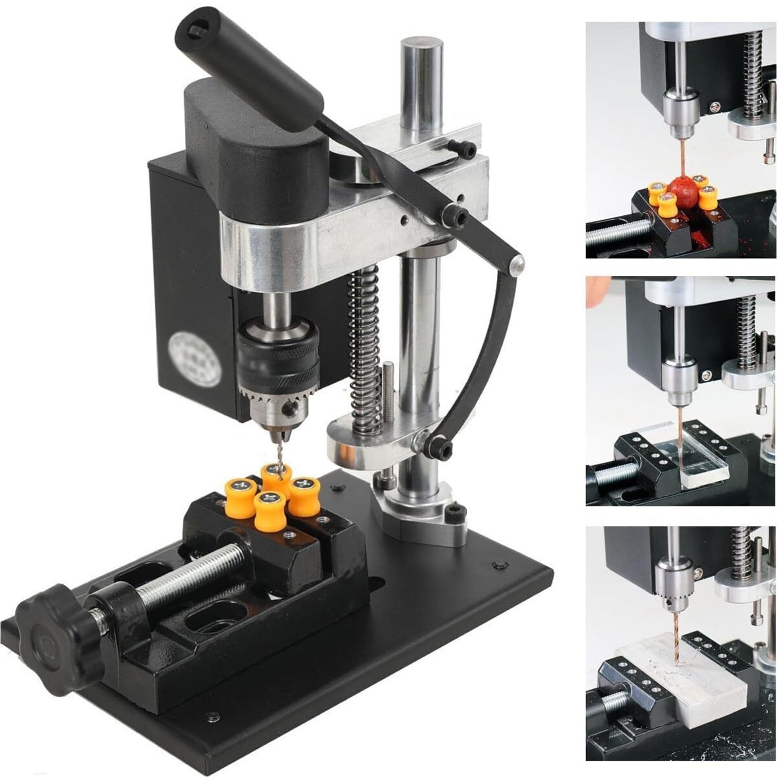 Mini Trapano a Colonna da banco di precisione da 6 Pollici for Metallo, Legno, plastica e Acrilico, for la creazione di Gioielli e Artigianato Fai-da-Te, Trapano Compatto e Versatile
