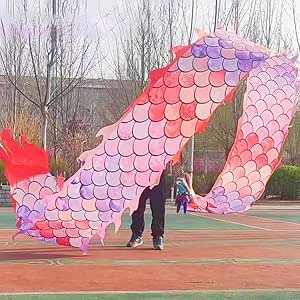 MIXXON Colorful Dragon Poi Ribbon Dancer, Extra Long Dance Ribbon, 3D ...
