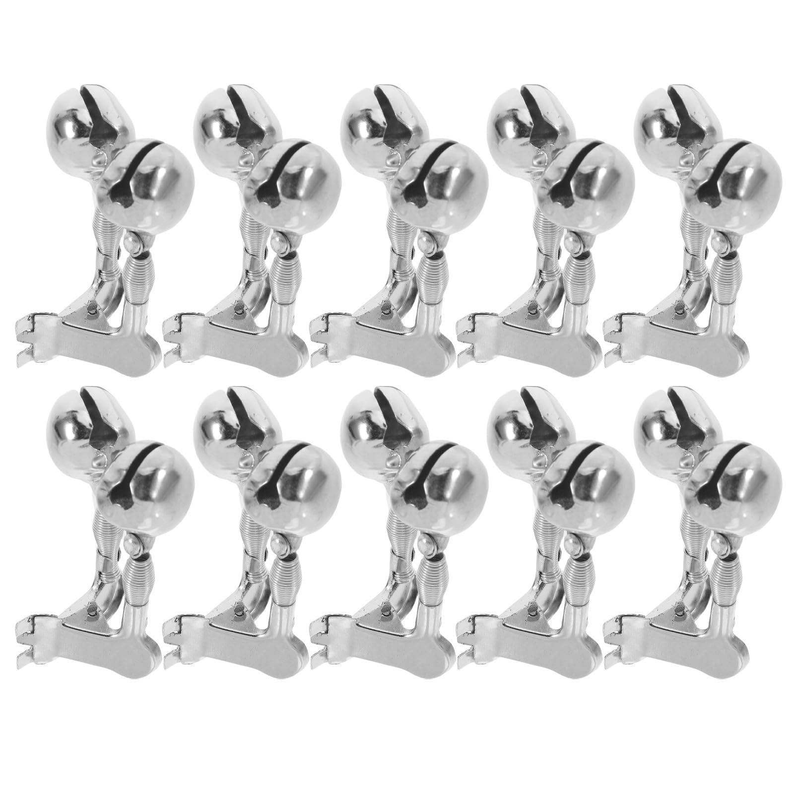 VILLCASE 10pcs Stainless Steel Fishing Rod Bells Silver Anti-drop Bite Alarm Easy Installation for Fishing and Outdoor Activities