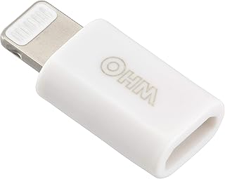 オーム電機 AudioComm ライトニングコネクタ変換アダプター microUSB/Lightning SIP-P7115-W 01-7115 OHM
