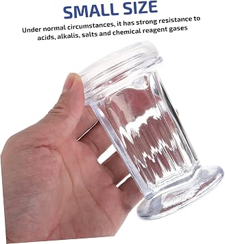 1pc Glass Staining Jar Wire Coplin Staining Jar with Screw Cap Lab Boilers Coplin Clear Container Container with Lid Tube 5-slide Capacity Tank Transparent