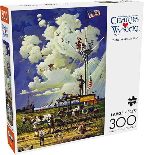 Miniatura 3 de Buffalo Games - Charles Wysocki - Corazones jóvenes en el mar - Rompecabezas de 300 piezas para adultos rompecabezas desafiante perfecto para noches