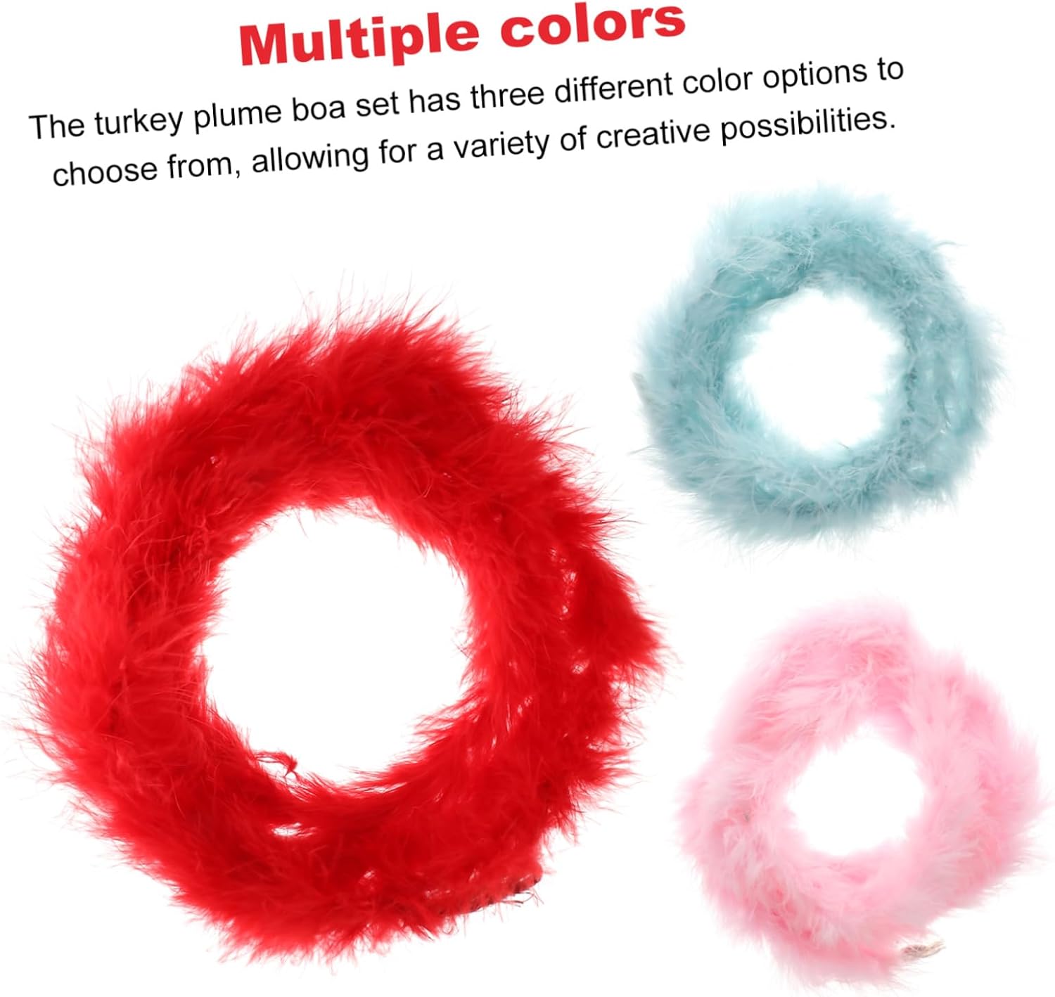 6 Pcs Turkey Plume Boa for Crafts Halloween Costume Accessories