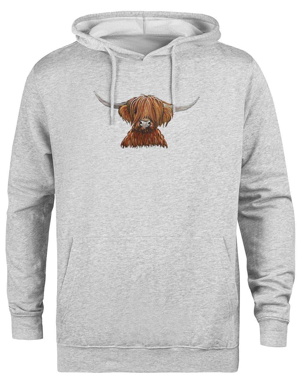 Highland Peloso Scozzese Felpa con Cappuccio Grigia Unisex Giacca con Cappuccio Ecologica