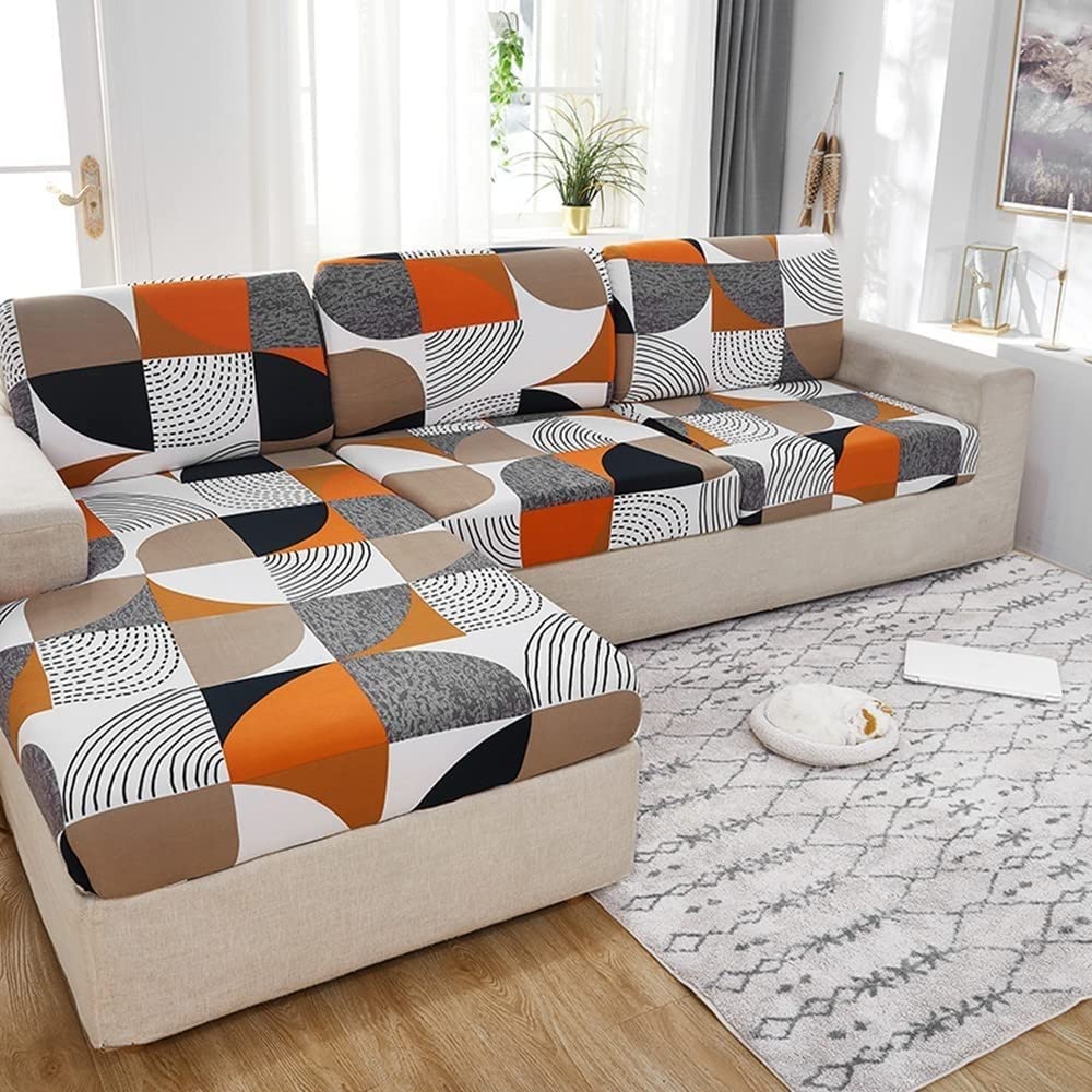 uyeoco Sofa Slipcover L Shape Couch Cushion Cover,Sofa Covers For Living Room Couch Covers Corner Universal Sofa Furniture Protector Pets Dogs 1 2 3 Seater Sofa Slipcovers L-Type Stretch Settee Cover