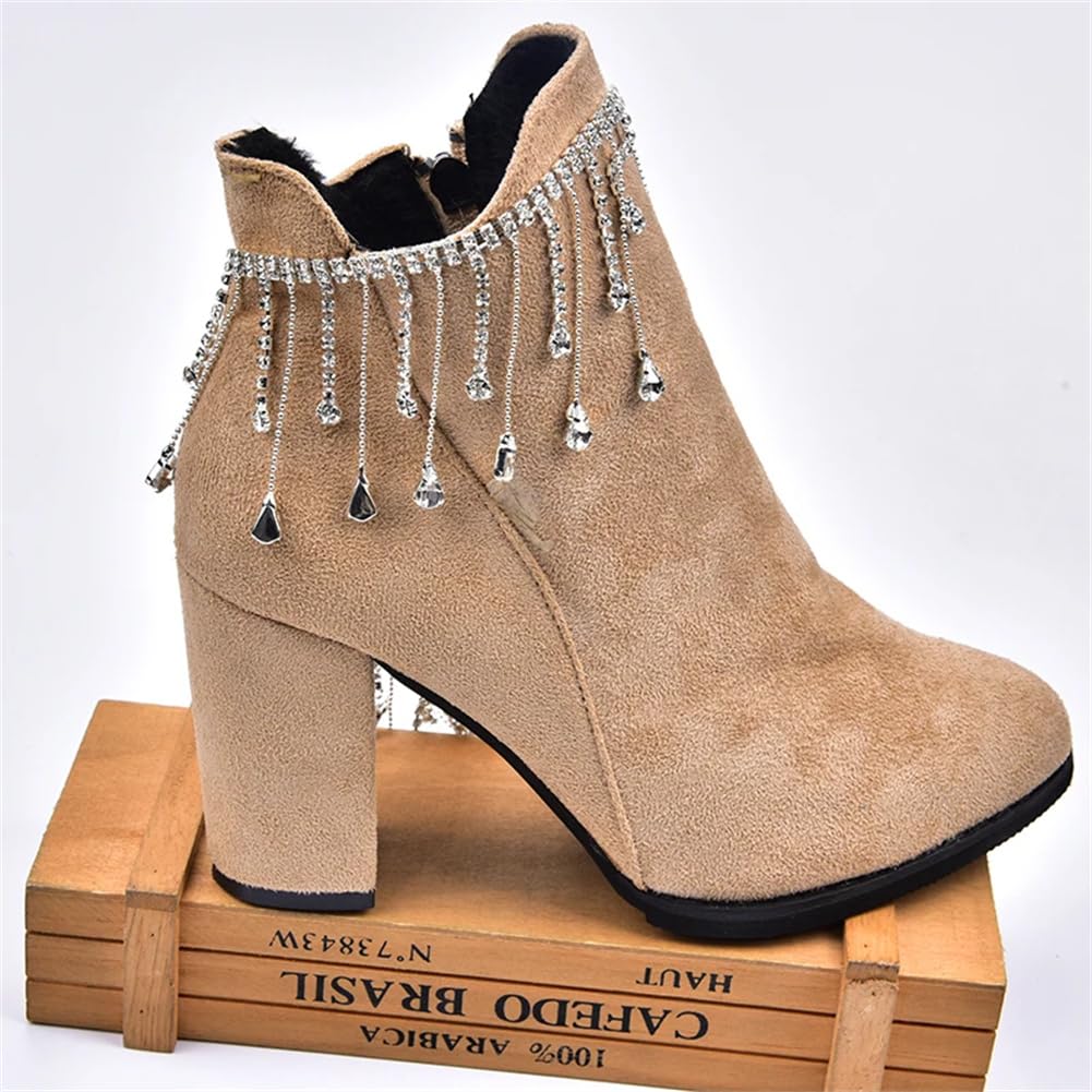 Frędzle z kryształkami, Ozdobne frędzle z kryształkami przyszyte na ubrania Torby na buty Srebrne Złoto 5-6 cm Szerokość 1 jard(Style 4)
