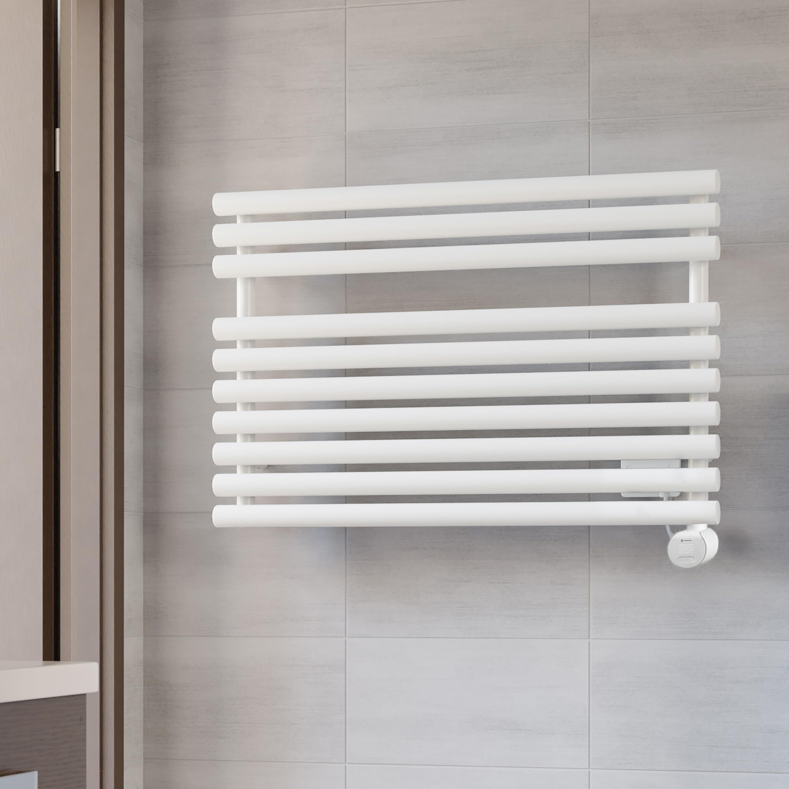 Terma Electric Towel Rail, Steel, White RAL 9016, 590h x 900w