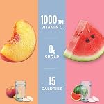 Organika Instant C, D, Zinc Effervescent Tablets - Peach Flavour- Immune Support- Single Tube x 10 Tablets