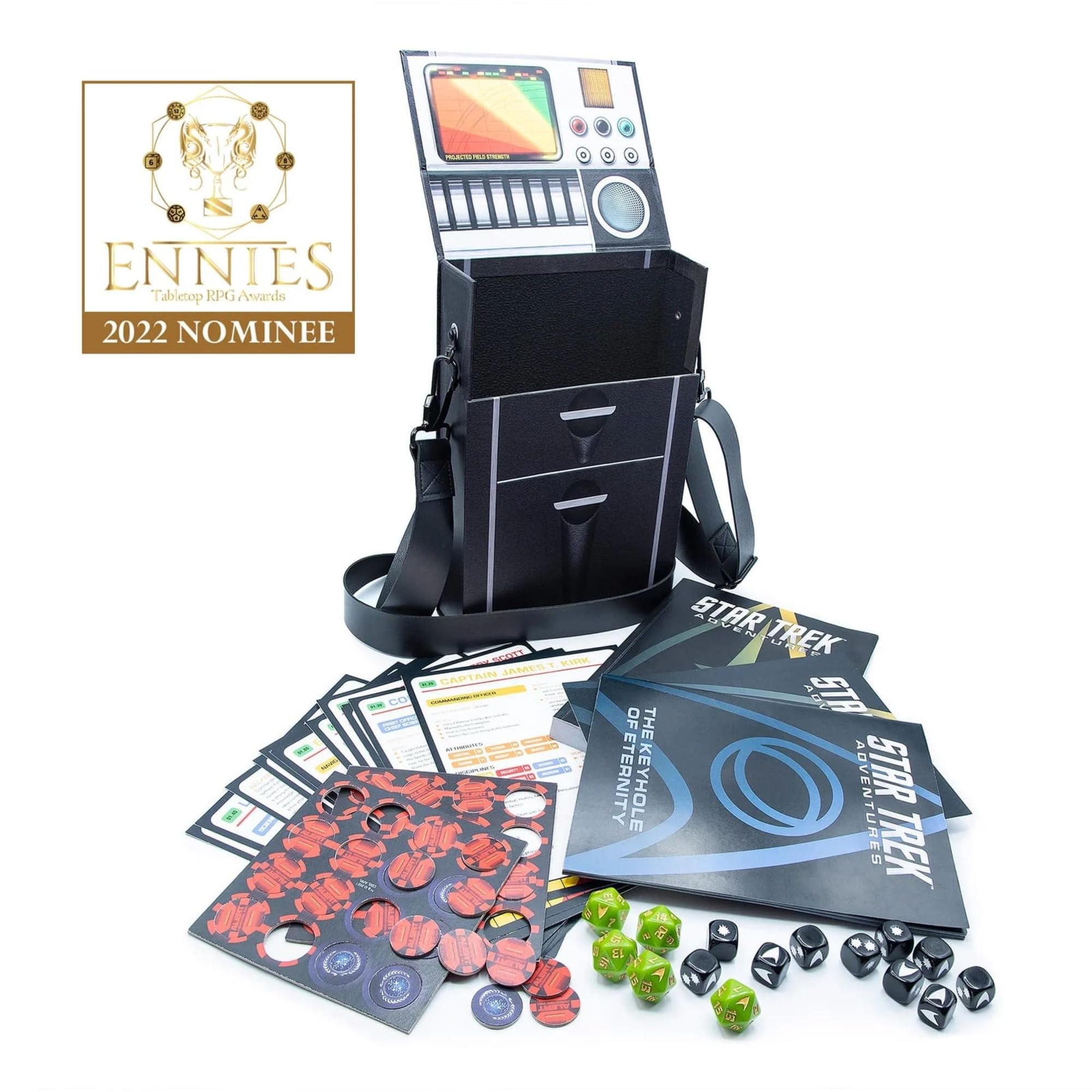 Star Trek Adventures: Juego de Caja de coleccionista de tricorder - Libro de Reglas de RPG, Dados, fichas y más, Juego de rol de Mesa, con Licencia Oficial, a Partir de 13 años