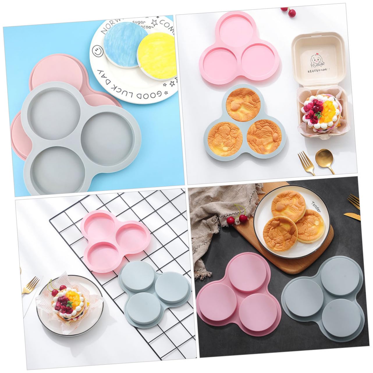 Unomor Air Fryer Muffin Pan Silicone Baking for Cupcakes Muffins Desserts Nonstick High Temperature Bakeware for Home Bakery Use Grey