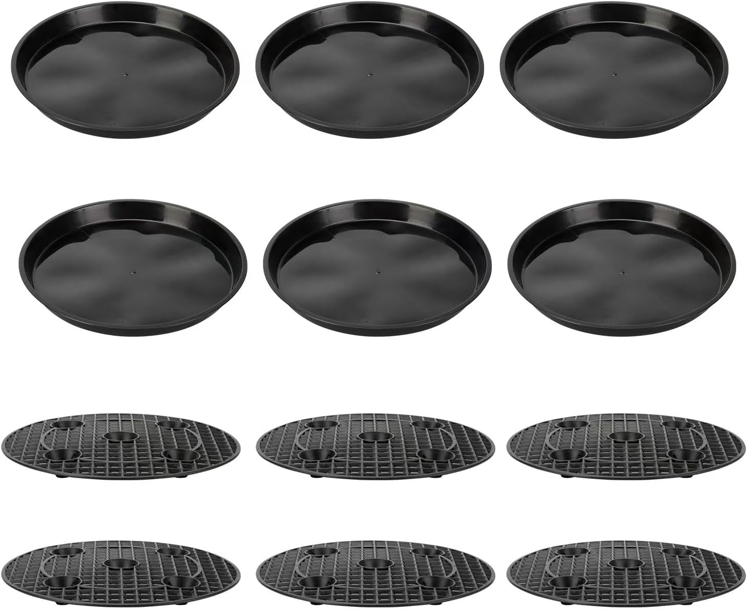 12 Pack 11.8 In Plant Saucer Stand Set, Heavy Duty Plant Drip Trays with Elevated Plant Saucer Pot Base with Drainage Hole, Flower Pot Tray Plant Pot Container Accessories for Indoor Outdoor (11.8 in)
