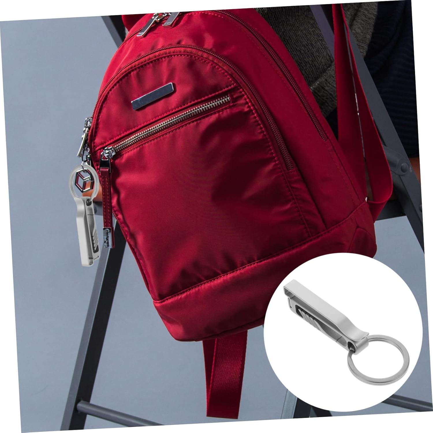 2pcs Belt Keychain Backpack Leash Locket Keychain Keychains for Men Belt Key Clip Carabiner Key Ring