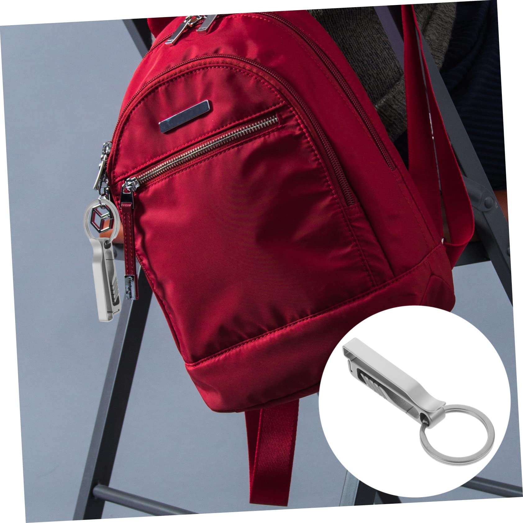 Sosoport Titan Schlüsselanhänger Karabiner Clip Aus Titanlegierung Leichter Karabinerhaken Mit Sicherer Klickfunktion Duty Gürtel Zubehör Für Männer Tragbarer Schlüsselring Für Taschen Und Gürtel