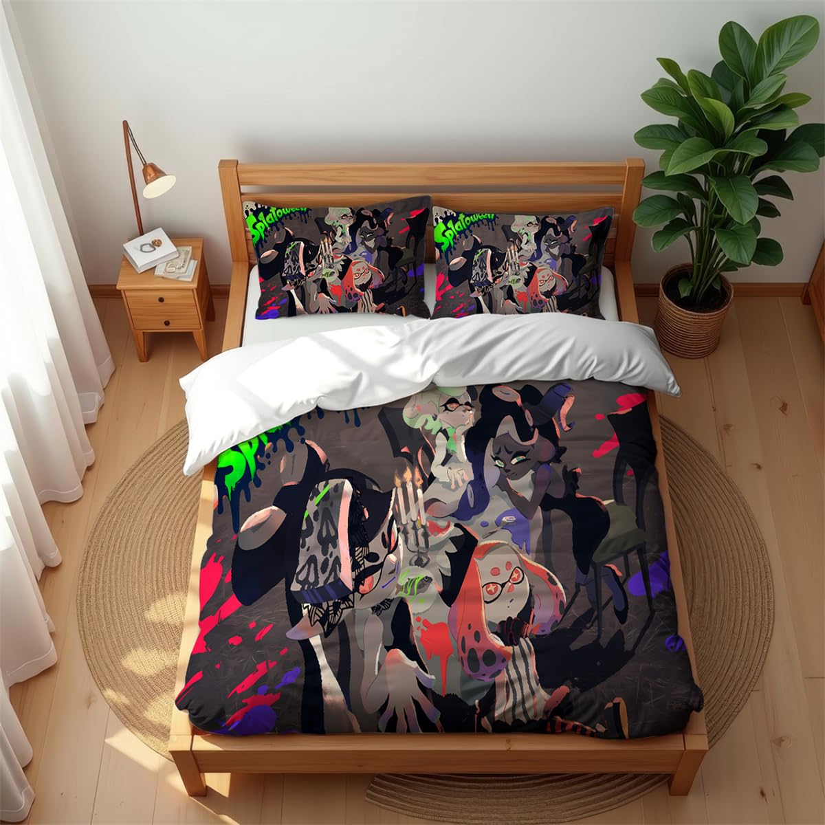 Ste-X Sp 04 Spray Graffiti Ultra Soft 210 Thread Count Cotton Bedding Set Breathable Anti-Mite Duvet Cover (,200X200cm(Double))
