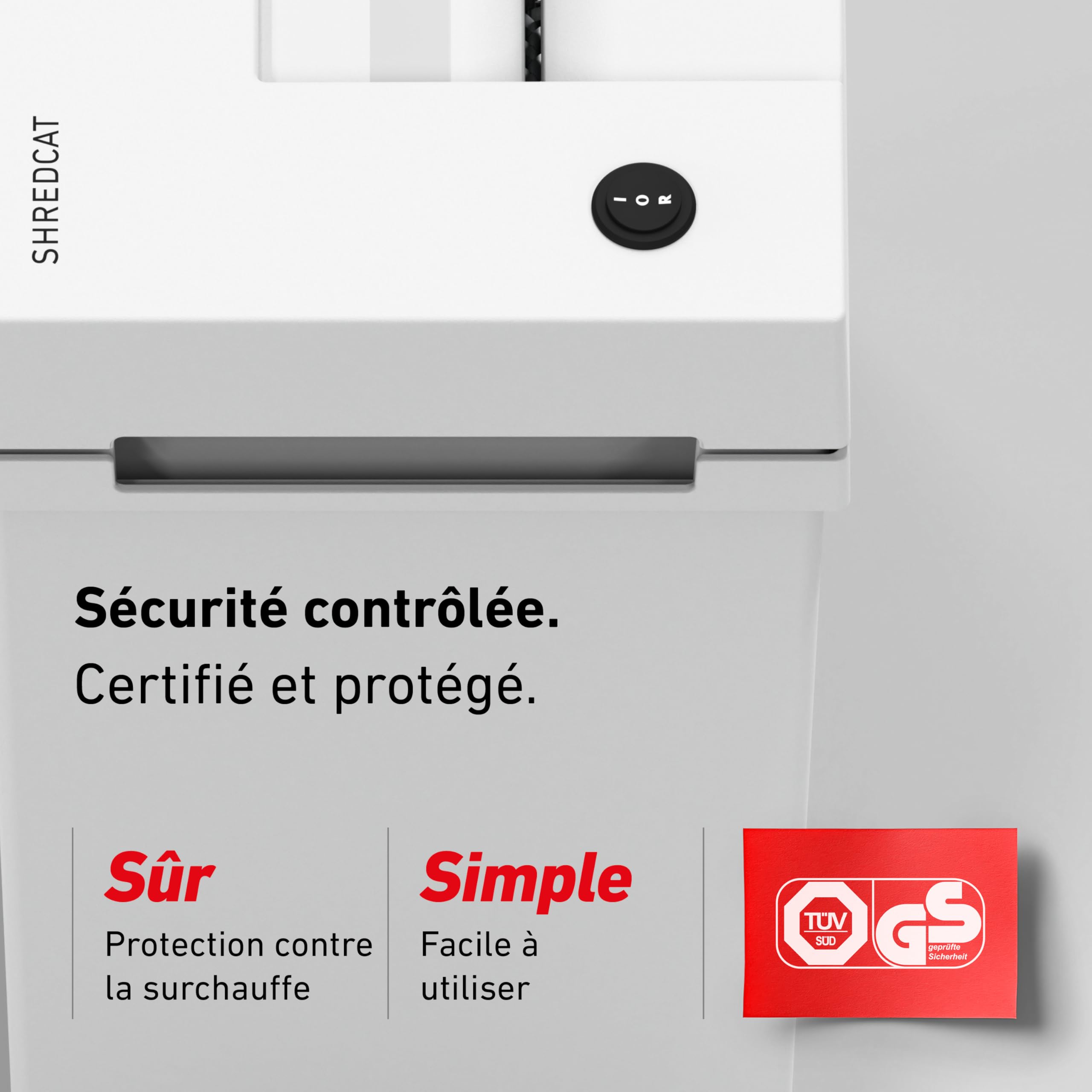 Destructeur de Papier Ideal Shredcat 8200 CC, Coupe croisée 2x12 mm, Niveau de sécurité P-5, 12 Feuilles, 21 litres, Conforme RGPD, Puissant