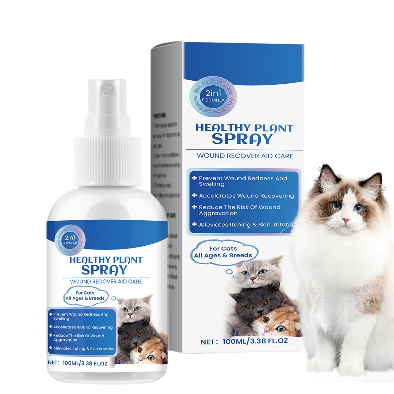 Soulagement de la peau sèche pour les chats, soins de la peau des chats, Spray anti-démangeaisons pour chat, 100 ml, Guérisseur naturel des plaies de chat, soulagement des points chauds, liquide