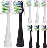 Vista 1 de Cabezales de repuesto compatibles con Aquasonic Duo SeriesHome Dental Center Cepillo de dientes eléctrico (no para la serie Duo PRO) - 4 blancos y 4