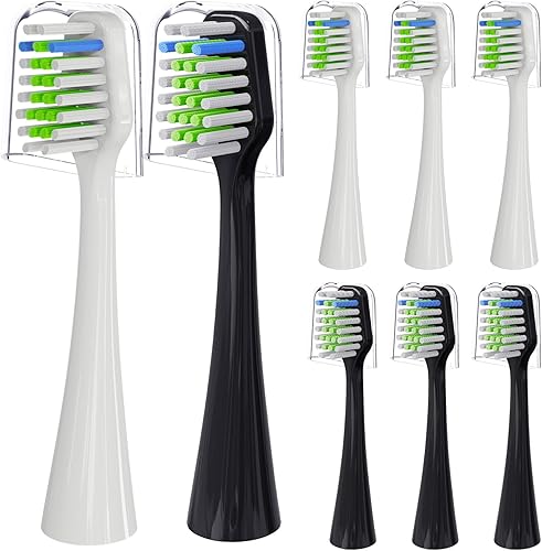 Cabezales de repuesto compatibles con Aquasonic Duo SeriesHome Dental Center Cepillo de dientes eléctrico (no para la serie Duo PRO) - 4 blancos y 4