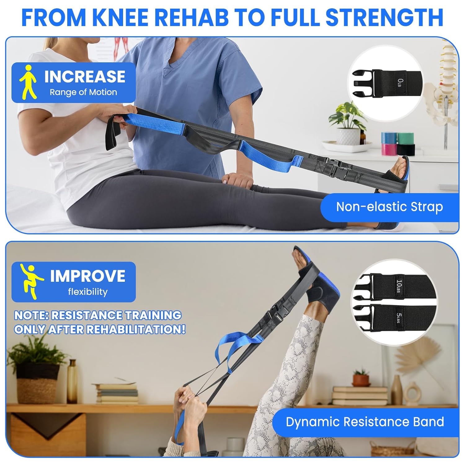 Knee Replacement Recovery Aids - Soft Knee Surgery Recovery Equipment Rehabilitation Equipment For ACL PCL MCL Knee Surgery, Improve Mobility & Flexibility