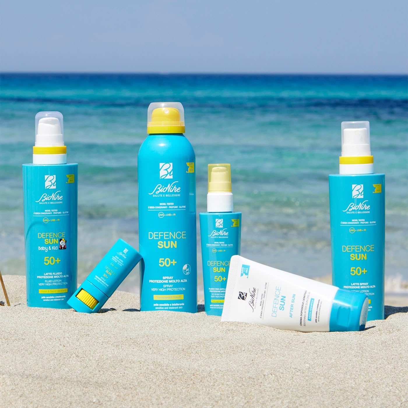 Bionike Defence Sun - Stick Solare SPF 50+ con Burro di Karitè, Uso Localizzato per la Protezione di Zone Sensibili (labbra, naso, orecchie), Nei, Cicatrici, Tatuaggi, Rafforza e Ripara la Pelle, 9 ml