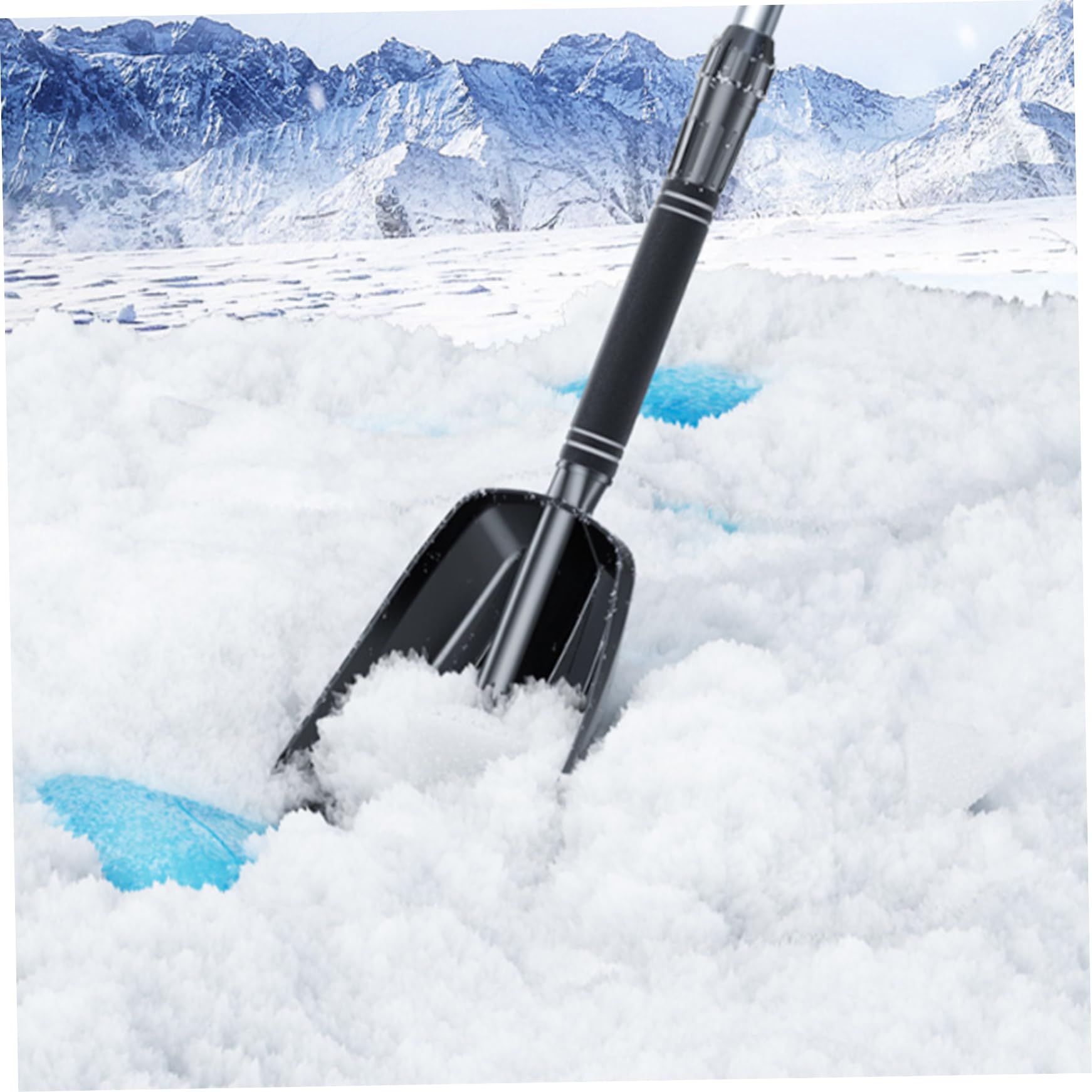 Pala Da Neve Regolabile 108cm - 4 Pezzi Smontabile, Bordo In Alluminio, Per Auto E Campeggio