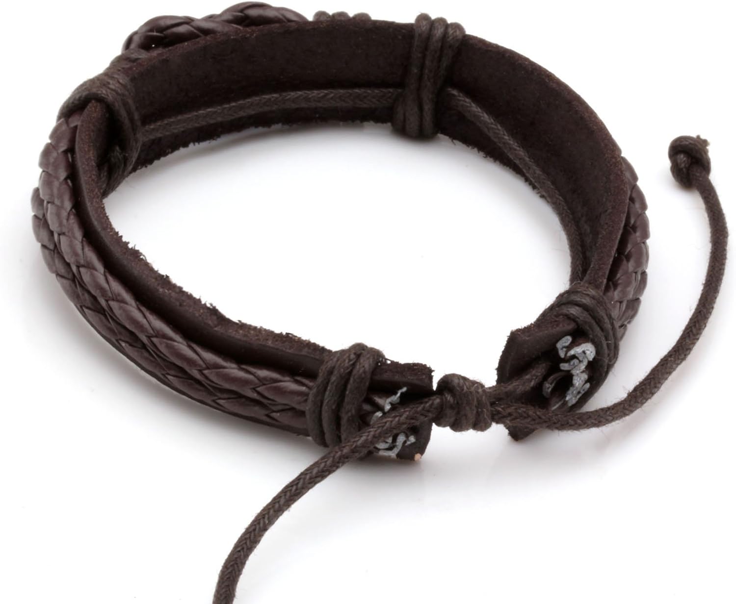 Eigso 12Pcs Braided Leather Bracelets Set for Men Women Hemp Cords Wooden Beads Adjustable Wrap Bracelets - Image 7