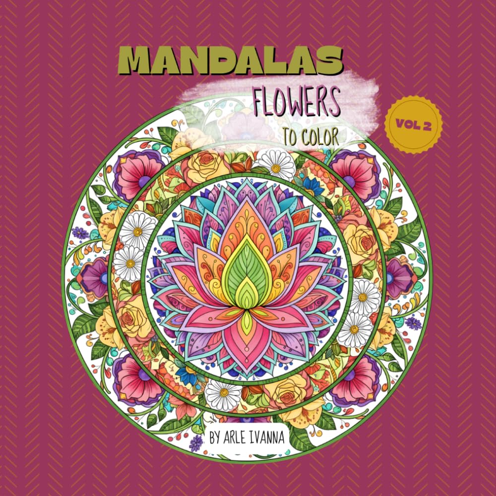 Floral mandalas coloring book