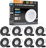 Vista 12 de Luz de techo empotrable LED comercial de 8 pulgadas con caja de conexión, potencia ajustable 16/21/27W, 3 colores seleccionables 3000K-5000K