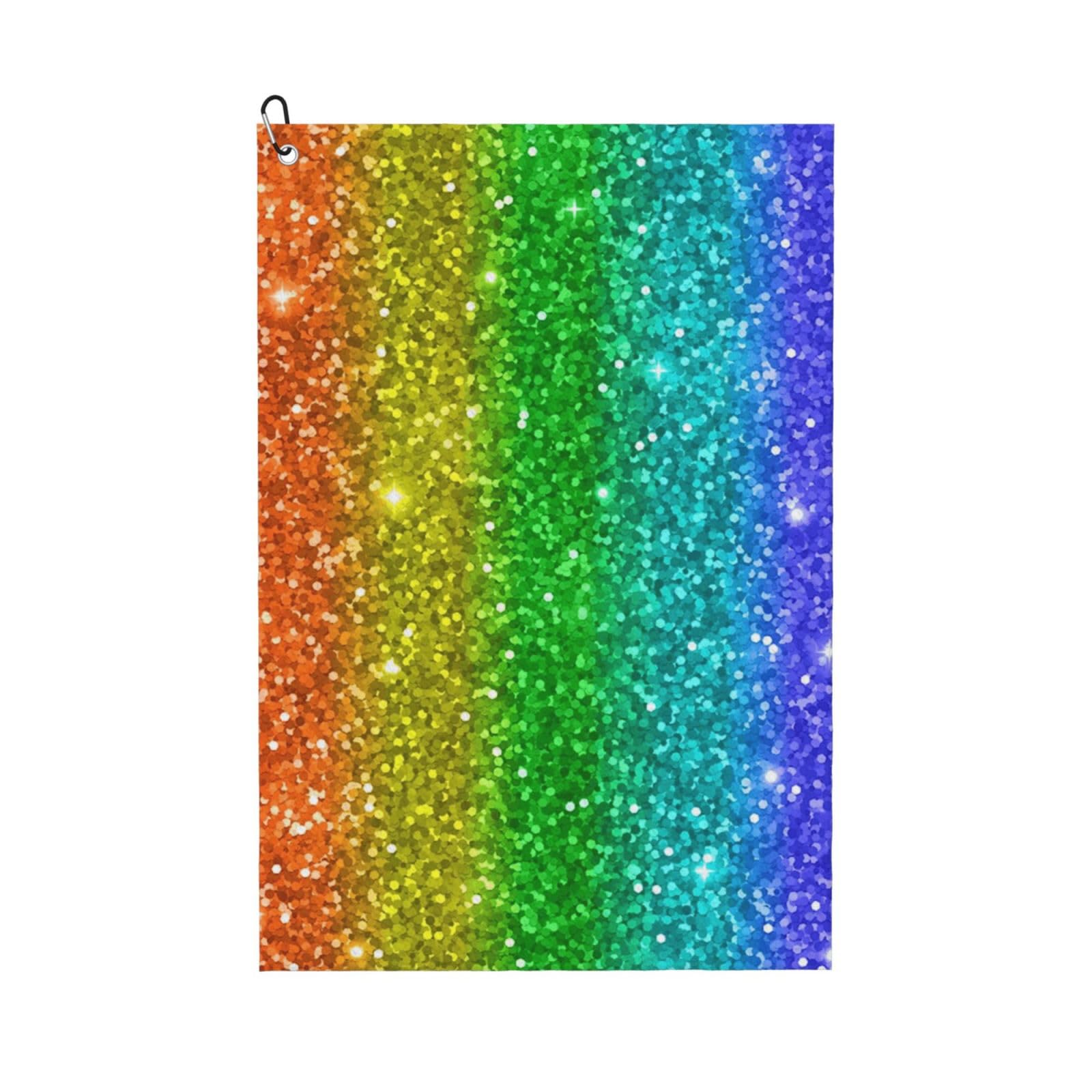 Hnnkloy Rainbow Looks Like With Sequin, 16x24 in Portable Waffle Golf Towels with Carabiner Clip for Golf Bag