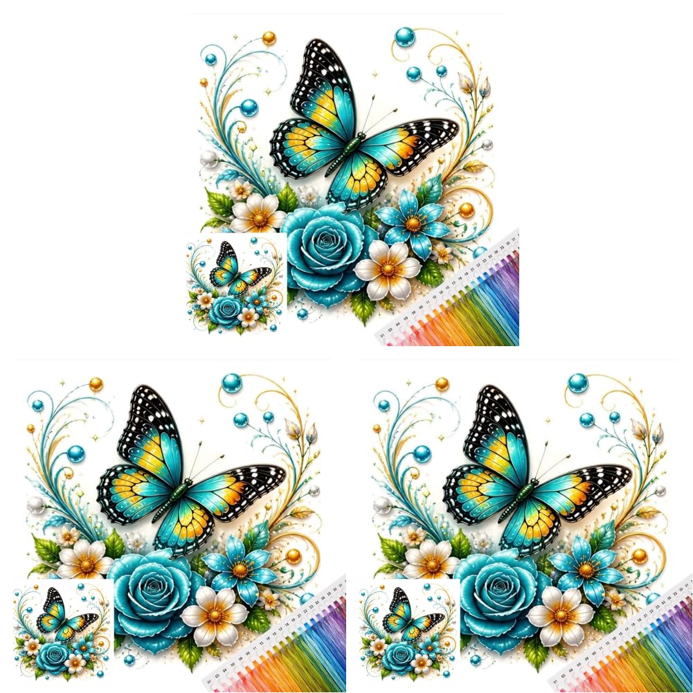 Kexpery Butterfly Cross Stitch Kit 11CT Embroidery 45x45cm Cotton Painting