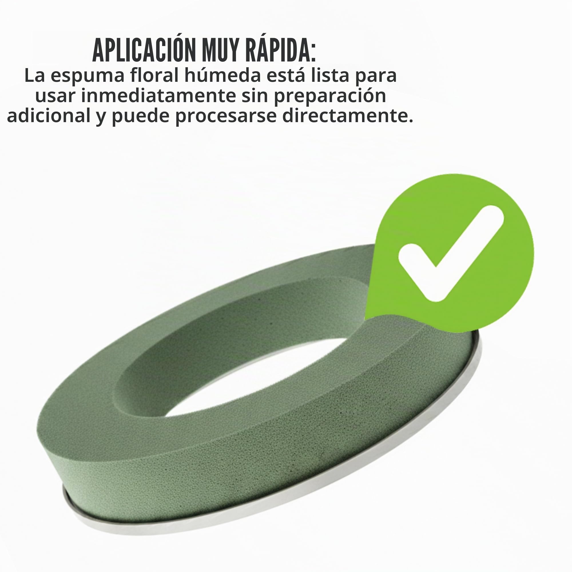 ELES VIDA Anillo de Espuma para Flores – Espuma húmeda para Colocar en macetas – Esponja para Manualidades para Celebraciones, Bodas, Regalos – Fabricación Alemana – Círculo