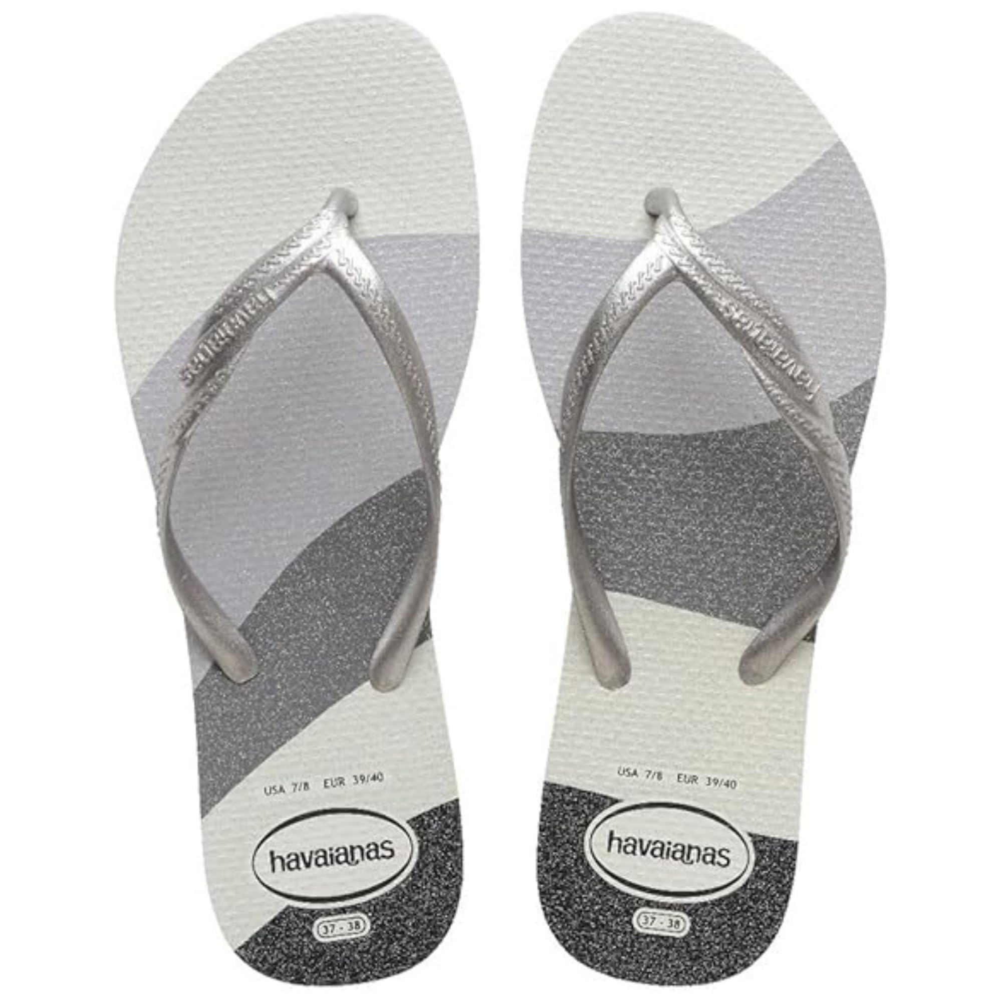 Havaianas Fantasia Gloss Women FlipFlop White/Silver 8.5/9 UK