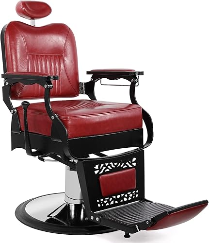 Artist hand Silla de peluquero antigua, silla de peluquero vintage, sillas de peluquería resistentes, silla reclinable hidráulica, silla de salón de