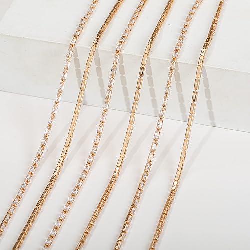 Miniatura 8 de KAOYOO 5 yardas de diamantes de imitación de circón de 0.118 pulgadas para manualidades de costura, decoración de bricolaje (plateado)