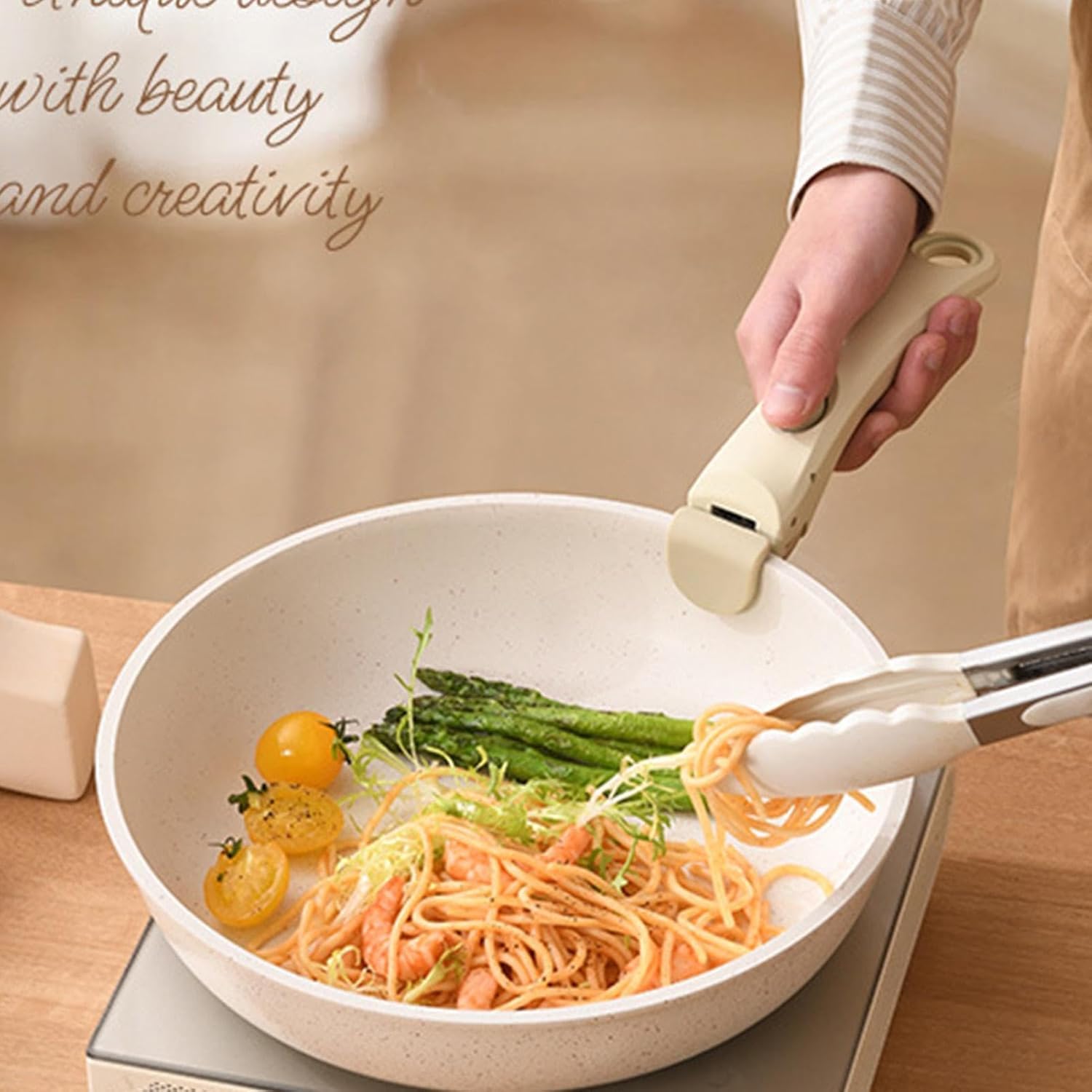 Poignée Amovible Pour Casserole - Anti-brûlure, En ABS, Clipable, Dimensions 195x41x34 Mm