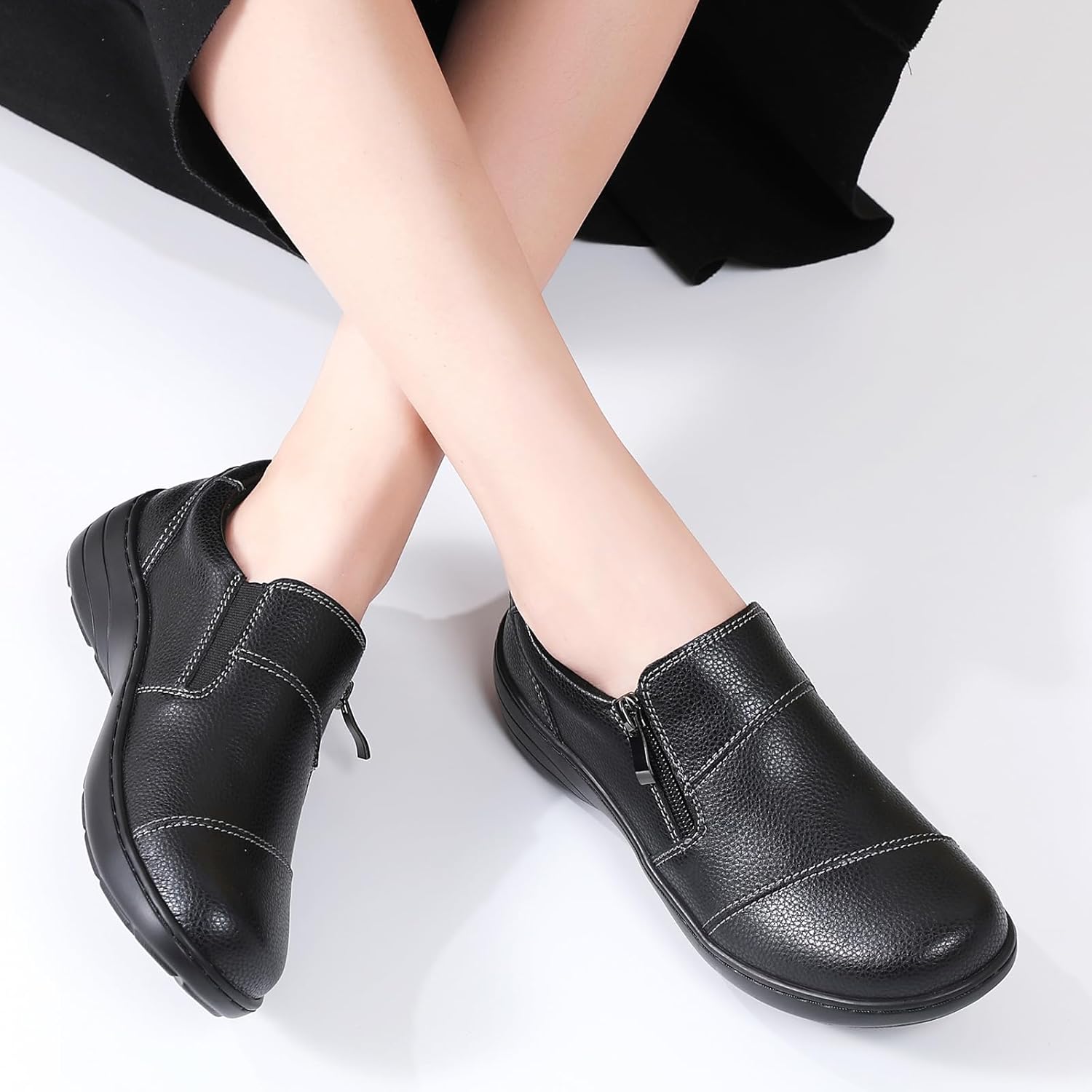 Loafers for Women Women's Loafers & Slip-Ons Zipper Walking Flats Casual Shoes Orthopedic Shoes Comfortable Dress Shoes Office Work Shoes - Image 3