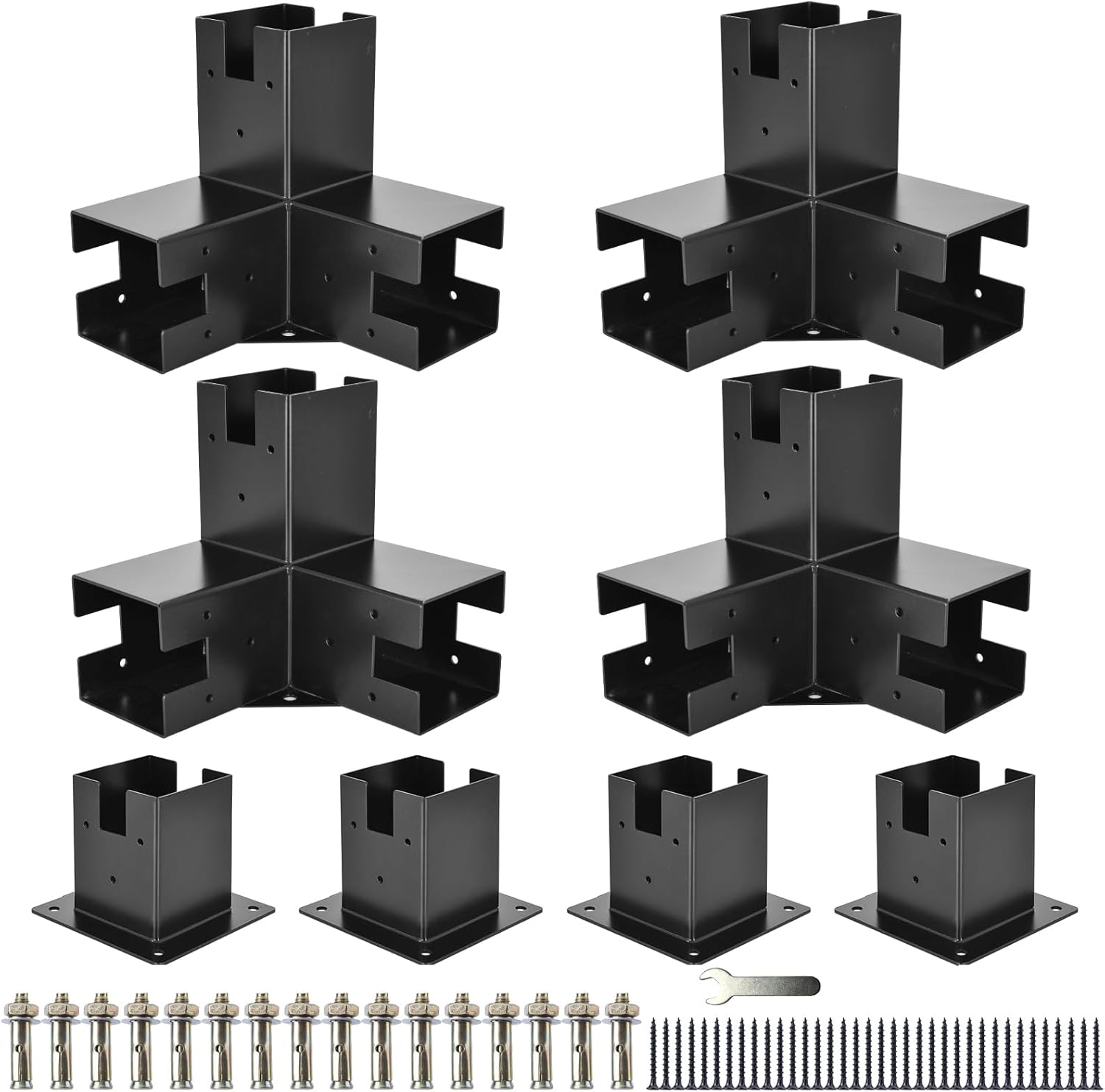 Amazon.com: MeiMeiDa 4x4 Pergola Brackets Kits, DIY Woodworks Kit 3-Way ...