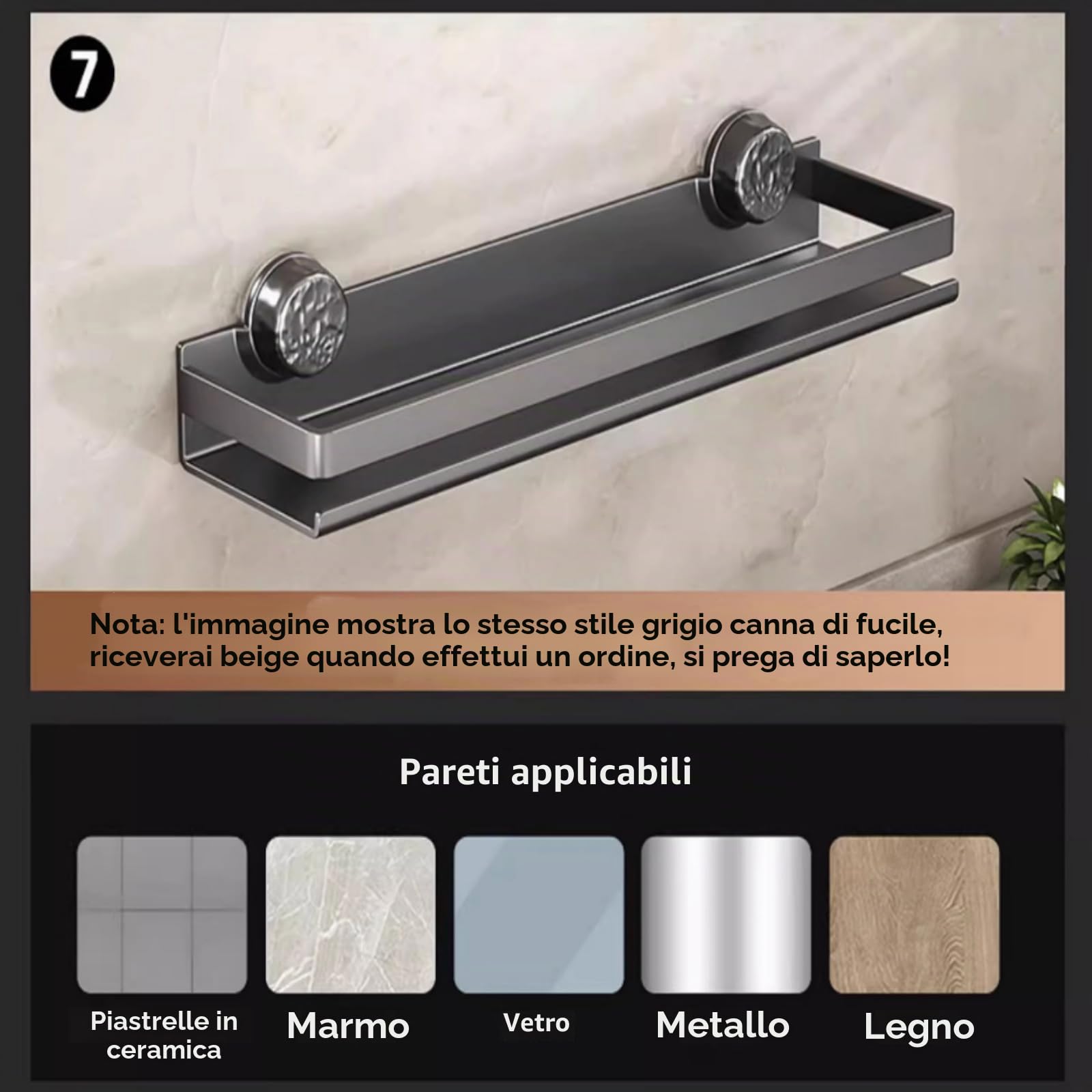 Portaspezie in acciaio inox, confezione da 2, portaspezie da parete, 30 cm, ventosa, mensola cucina per barattoli spezie e condimenti
