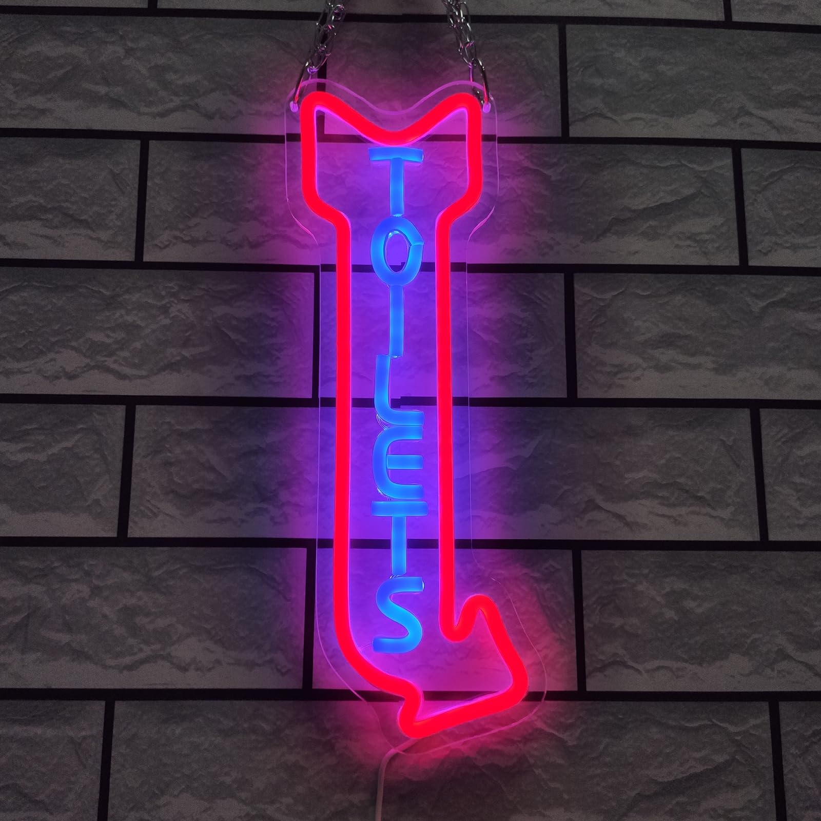 Cartel de neón con Flecha para el baño, Luces de neón LED Regulables con Control Remoto para baños de Tiendas, Carteles Decorativos para Paredes de hoteles y Discotecas,Right,50x19cm
